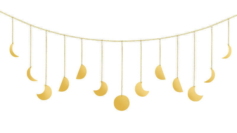Celestial Boho Wall Hanging – Lunar Eclipse Moon Phase Decoration
