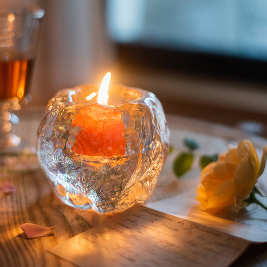 Decorative Glass Candle Cup Holder – Romantic Home Tabletop Lighting Decor