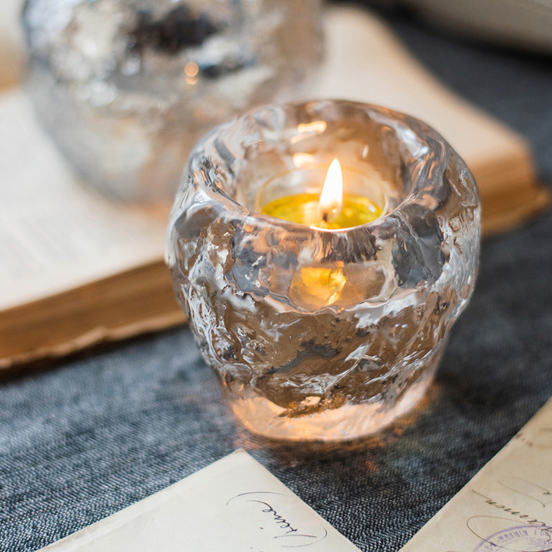 Decorative Glass Candle Cup Holder – Romantic Home Tabletop Lighting Decor