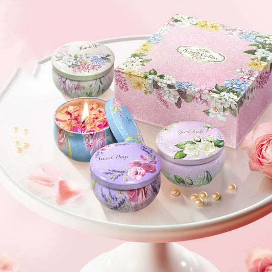 Luxury Dried Flower Scented Candle – Aromatherapy Home Decor Gift