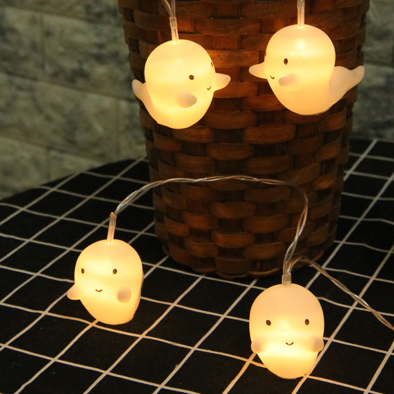 Halloween Pumpkin Ghost LED Lantern – Spooky Light Decor for Party & Outdoor Setup