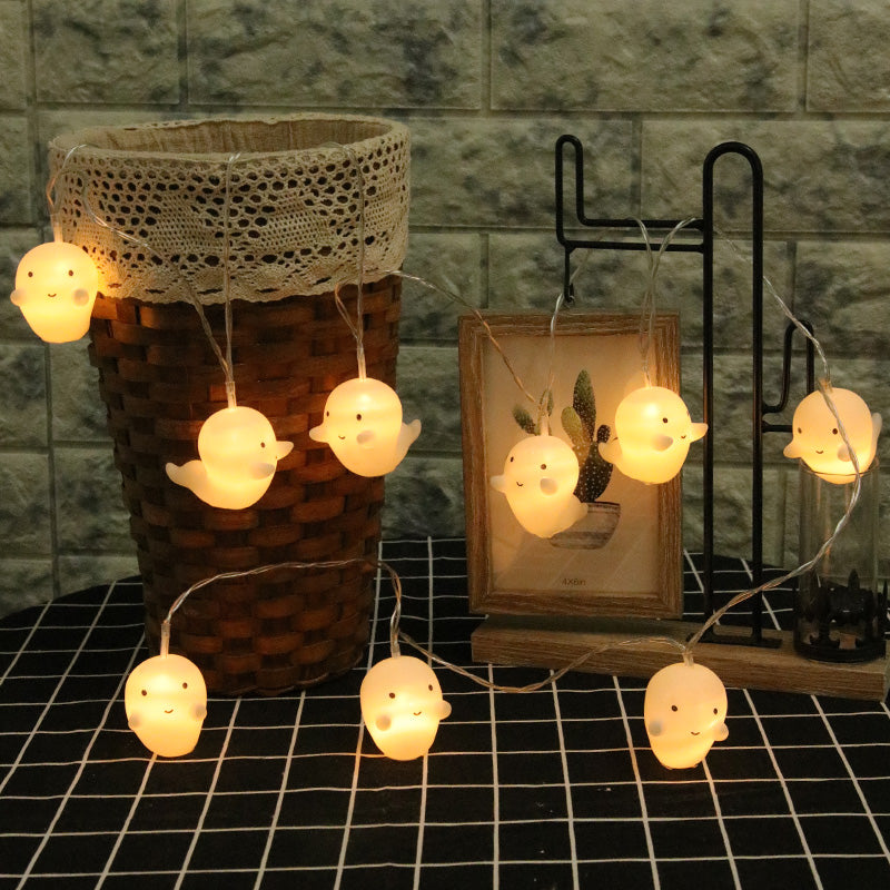 Halloween Pumpkin Ghost LED Lantern – Spooky Light Decor for Party & Outdoor Setup