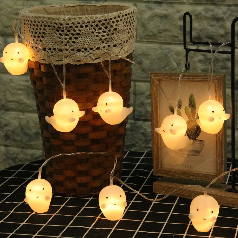 Halloween Pumpkin Ghost LED Lantern – Spooky Light Decor for Party & Outdoor Setup
