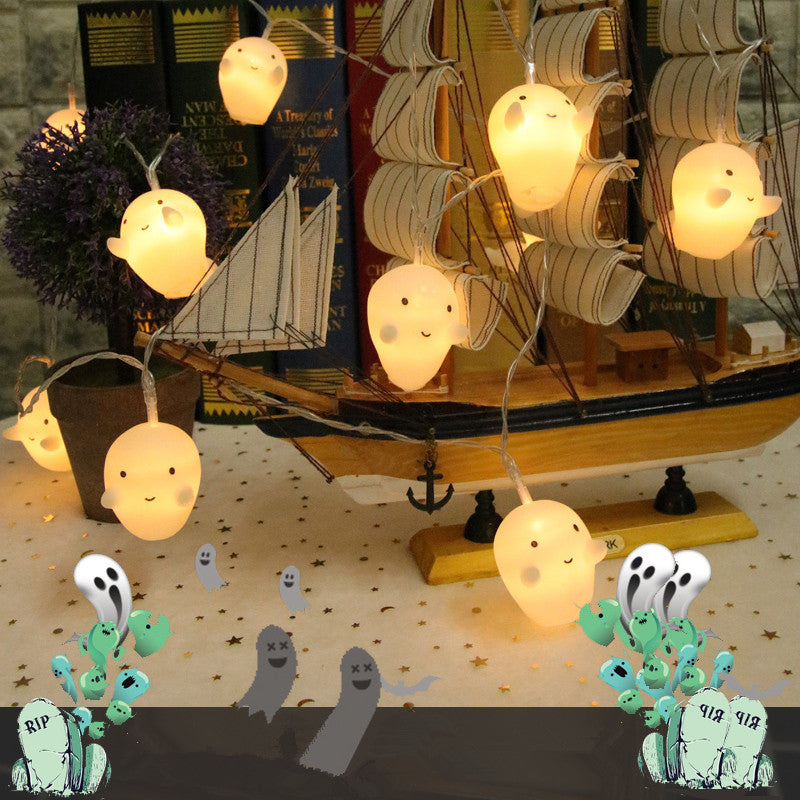 Halloween Pumpkin Ghost LED Lantern – Spooky Light Decor for Party & Outdoor Setup