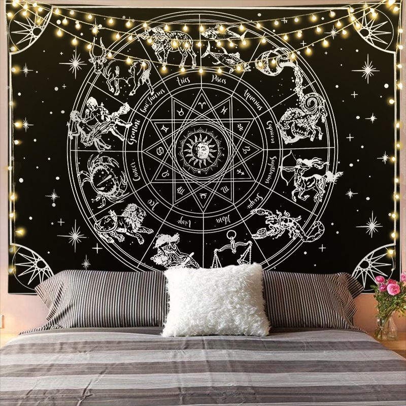 Bedroom Wall Tapestry – Boho Sun & Moon Mandala Décor