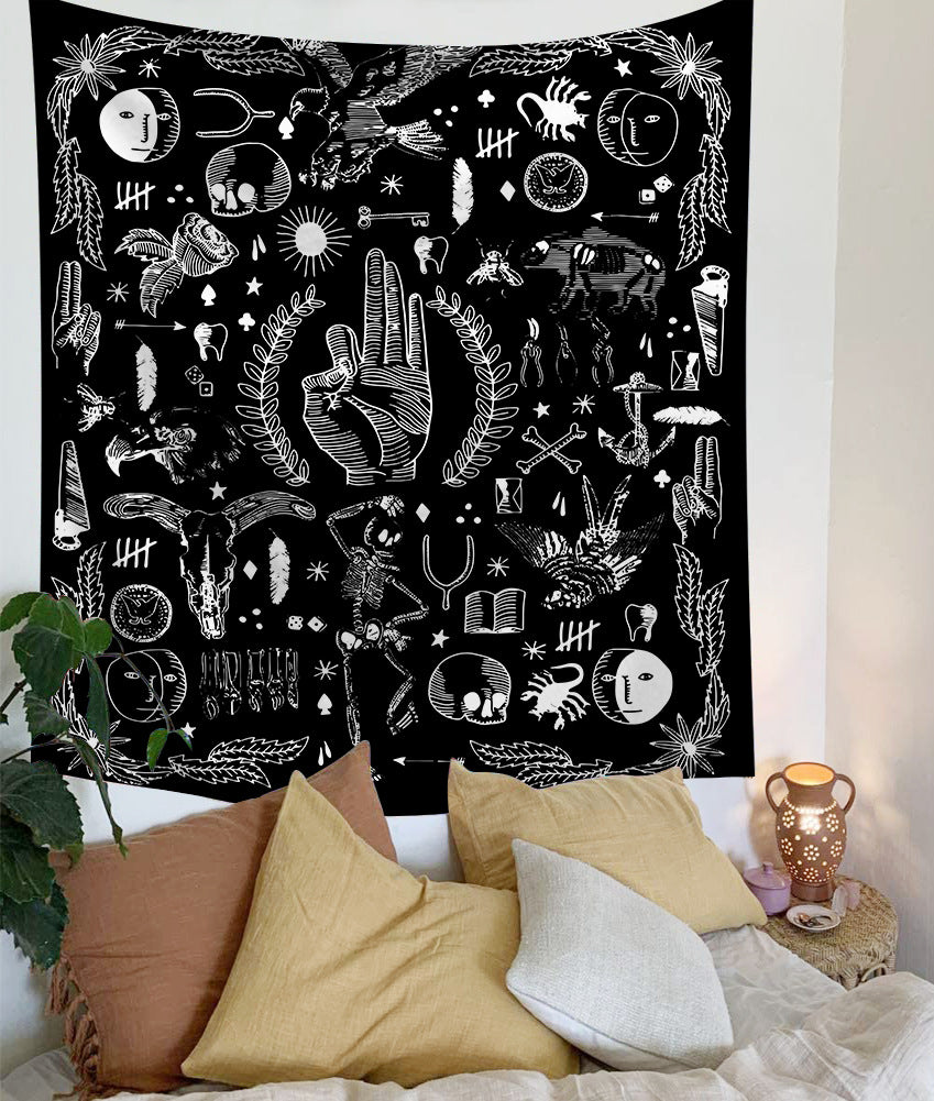 Bedroom Wall Tapestry – Boho Sun & Moon Mandala Décor