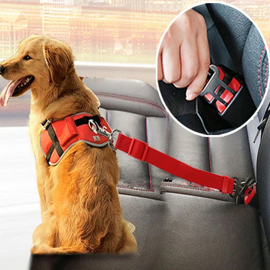 Adjustable Dog Car Seat Belt | Pet Safety Harness Clip for Safe Travel