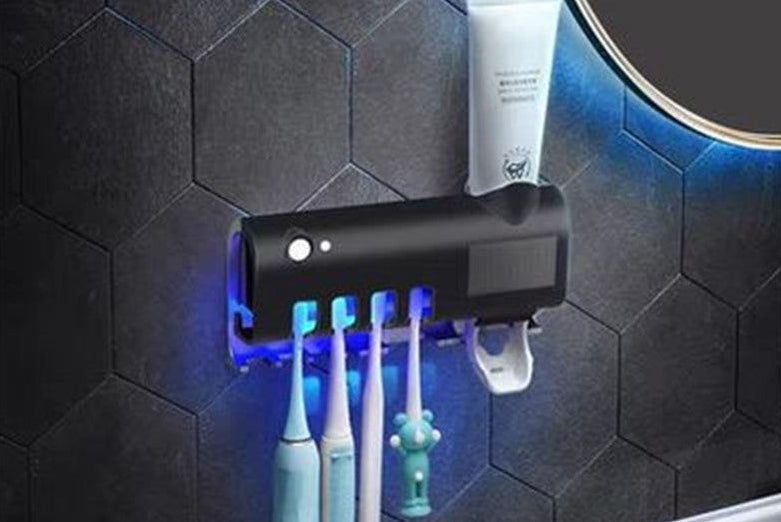 Modern Toothbrush Holder with Dispenser – Wall Mounted Bathroom Storage Solution