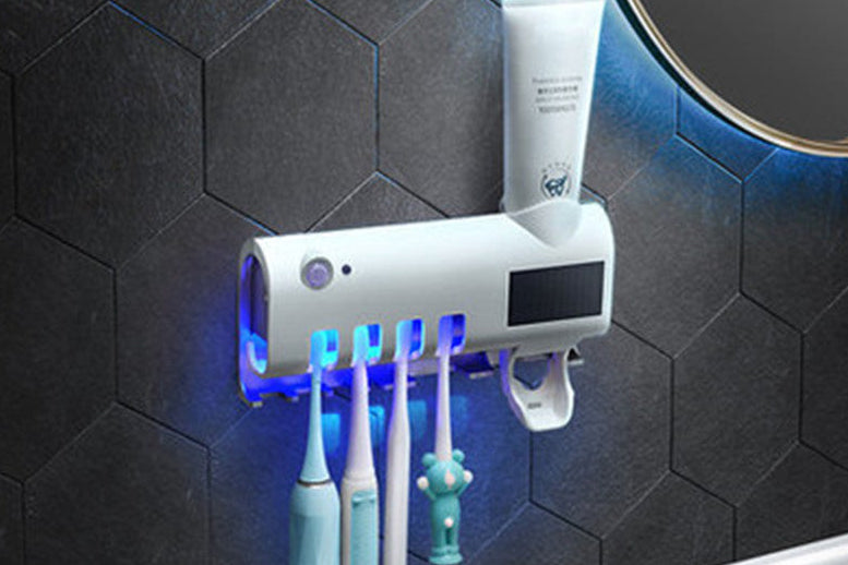 Modern Toothbrush Holder with Dispenser – Wall Mounted Bathroom Storage Solution