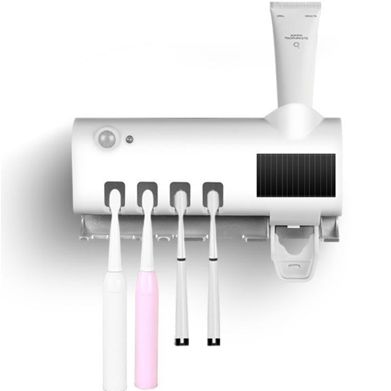 Modern Toothbrush Holder with Dispenser – Wall Mounted Bathroom Storage Solution