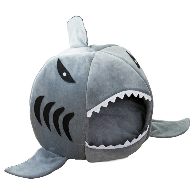 Shark Pet Bed for Cats & Small Dogs – Cozy Warm Cave Sleeping Bed