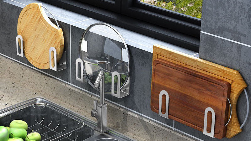 Space Saving Kitchen Rack Organizer – Pot Cover & Cutting Board Storage Holder Shelf