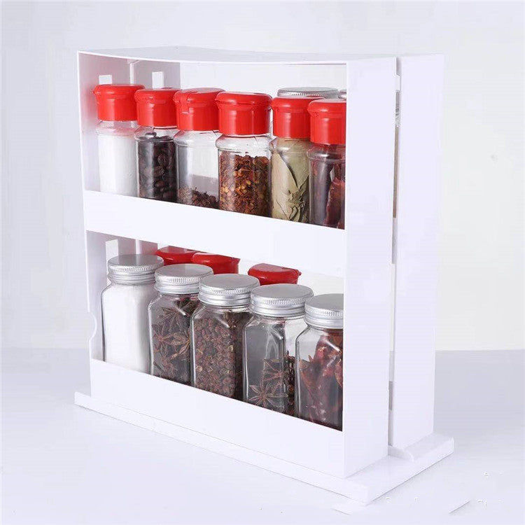 Space Saving 360° Rotating Spice Rack – Double Layer Kitchen Organizer Stand