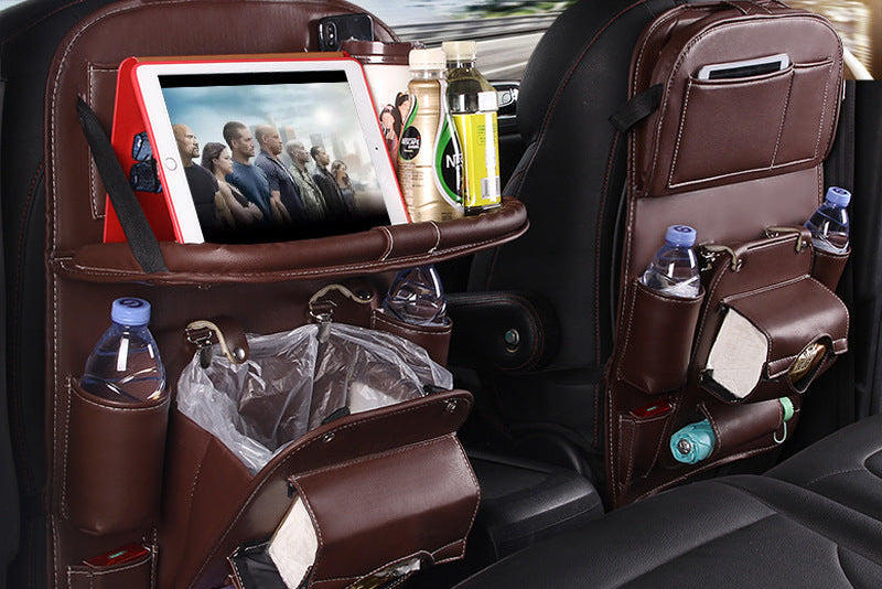 Car Interior Organizer – Waterproof PU Leather Seat Back Storage for Busy Drivers