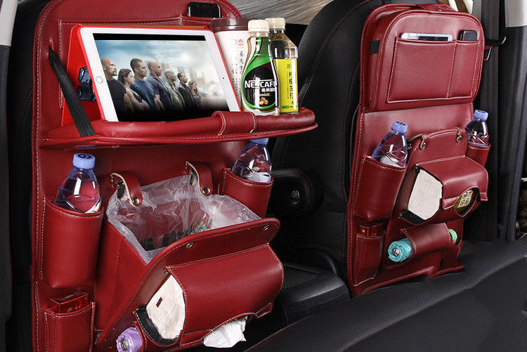 Car Interior Organizer – Waterproof PU Leather Seat Back Storage for Busy Drivers