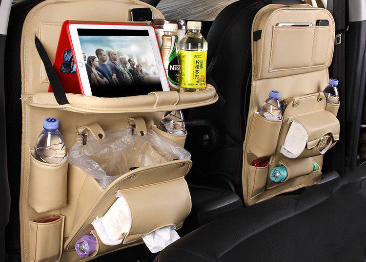 Car Interior Organizer – Waterproof PU Leather Seat Back Storage for Busy Drivers