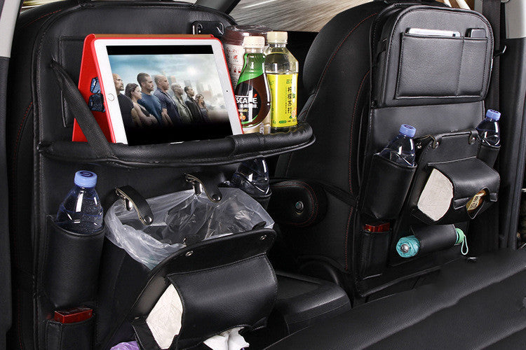 Car Interior Organizer – Waterproof PU Leather Seat Back Storage for Busy Drivers