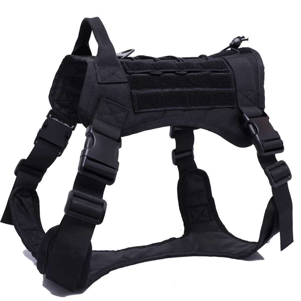 Tactical Dog Harness Military Service Dog Vest Adjustable No Pull Training Control Gear