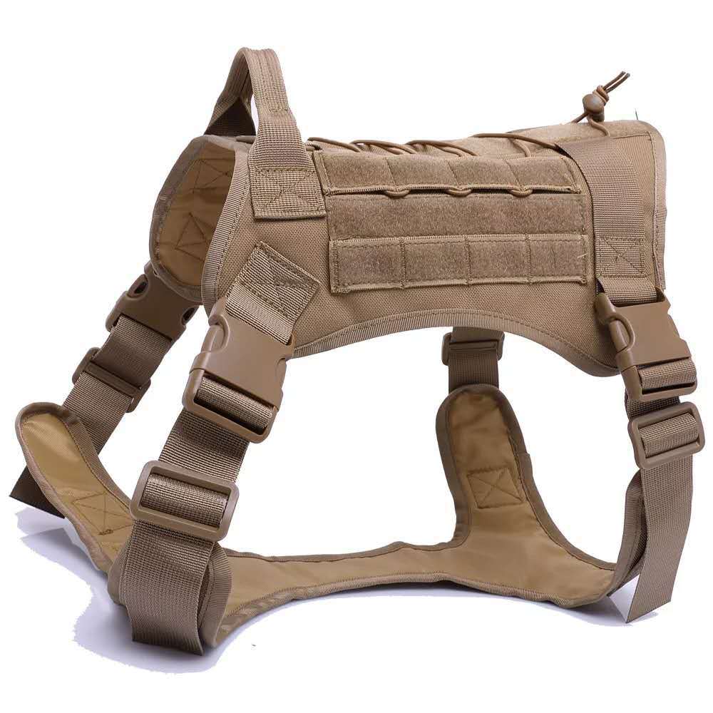 Tactical Dog Harness Military Service Dog Vest Adjustable No Pull Training Control Gear