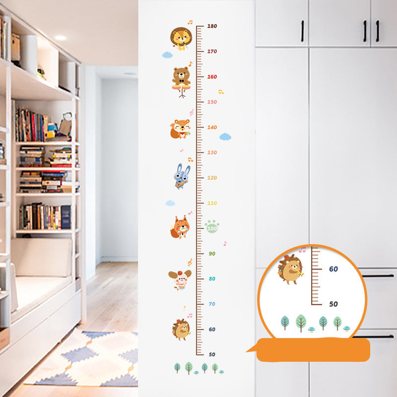 Nursery Kids Growth Chart Wall Sticker – Height Meter Cartoon Decor for Bedroom Walls