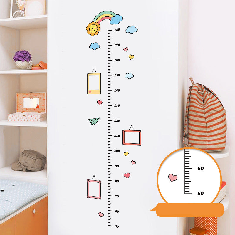 Nursery Kids Growth Chart Wall Sticker – Height Meter Cartoon Decor for Bedroom Walls