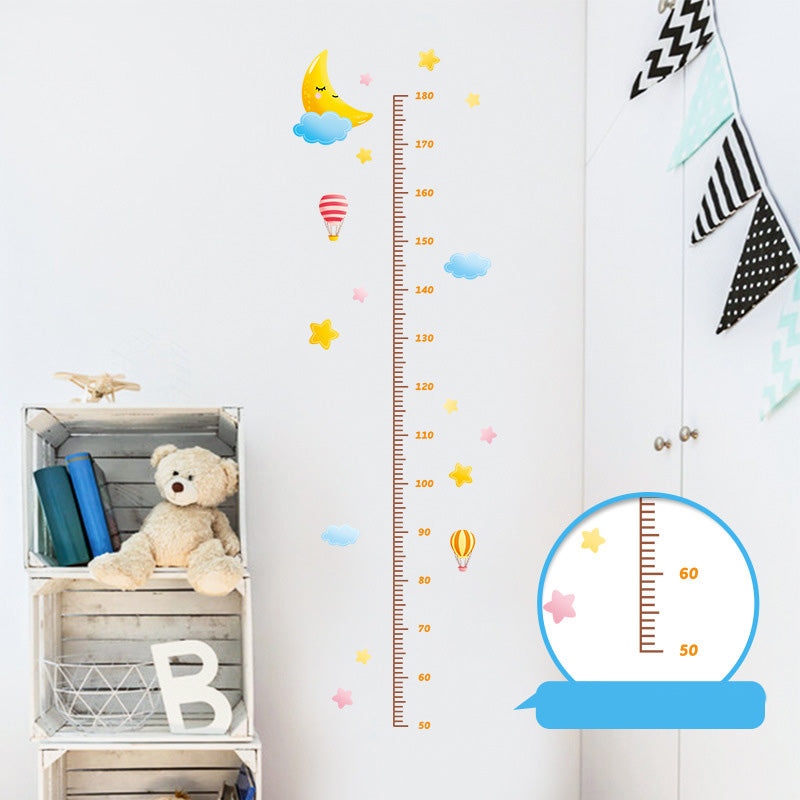 Nursery Kids Growth Chart Wall Sticker – Height Meter Cartoon Decor for Bedroom Walls
