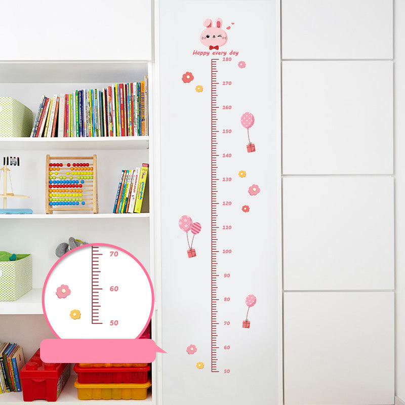 Nursery Kids Growth Chart Wall Sticker – Height Meter Cartoon Decor for Bedroom Walls