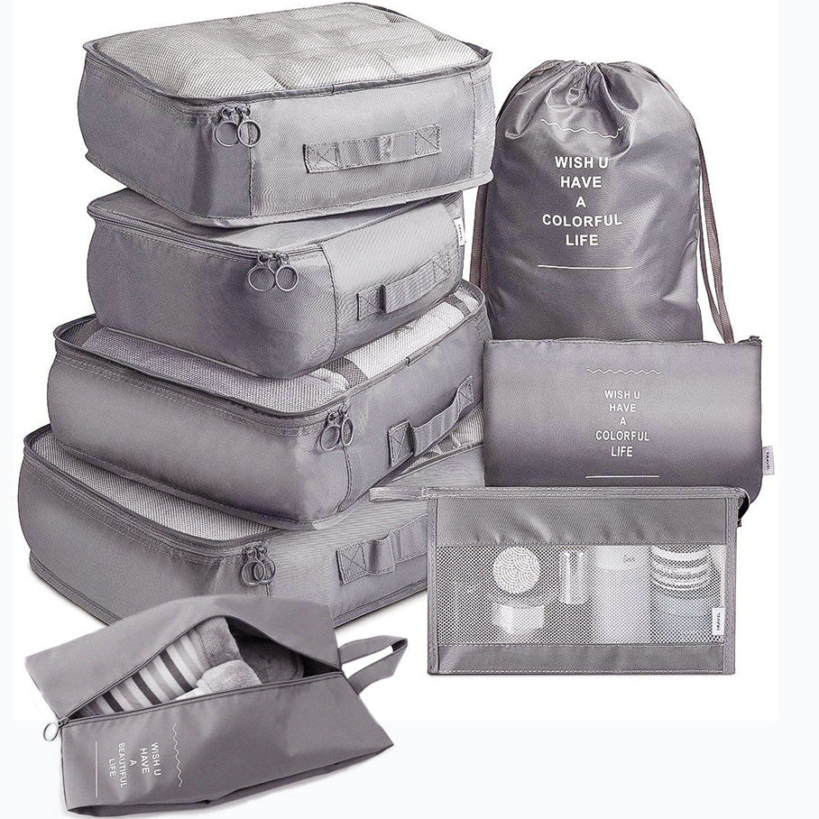Travel Organizer Bag Set 8-Piece – Keep Clothes, Shoes & Underwear Neat