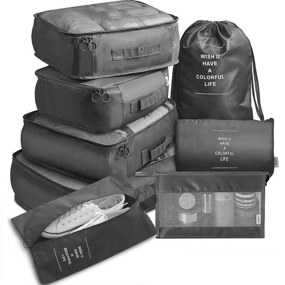 Travel Organizer Bag Set 8-Piece – Keep Clothes, Shoes & Underwear Neat