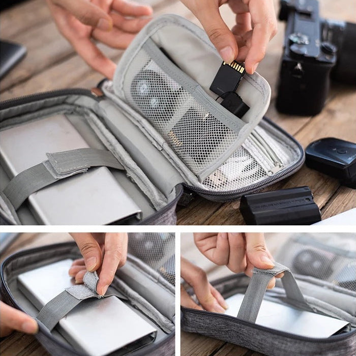 Compact Electronics Organizer Bag – Travel Cable Case for Chargers, Headsets & Accessories