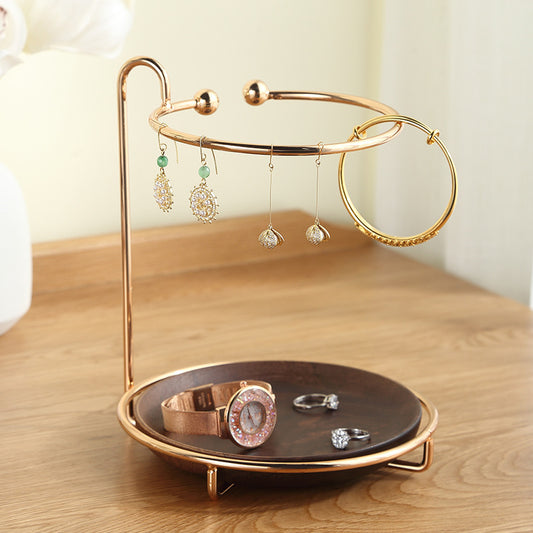 Stylish Wood Key Holder with Built-In Jewelry Hooks