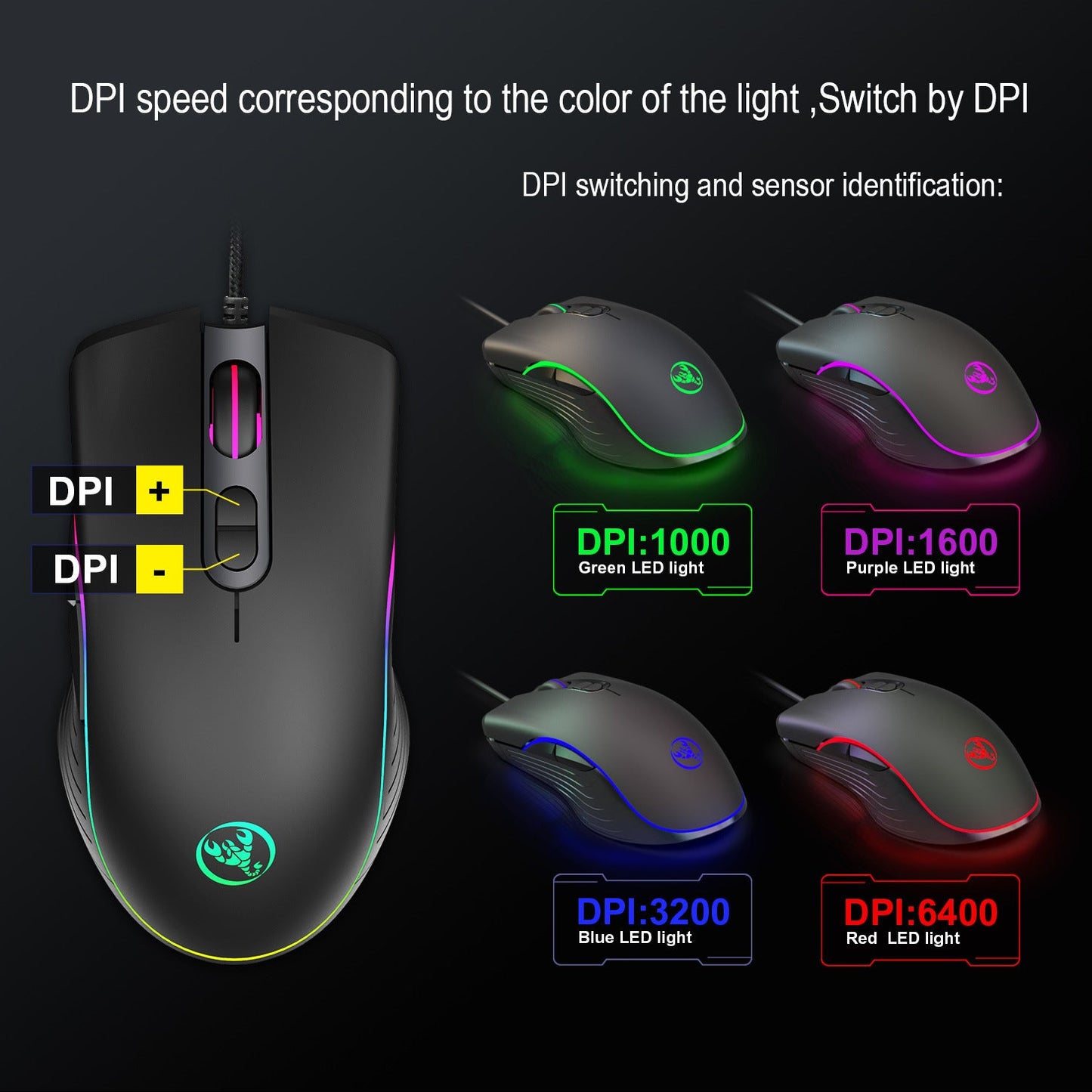 RGB Gaming Mouse Wired – Glowing LED Gamer Mouse
