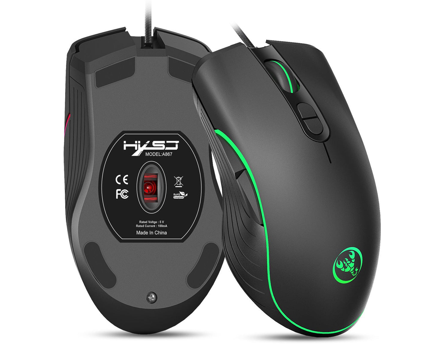 RGB Gaming Mouse Wired – Glowing LED Gamer Mouse