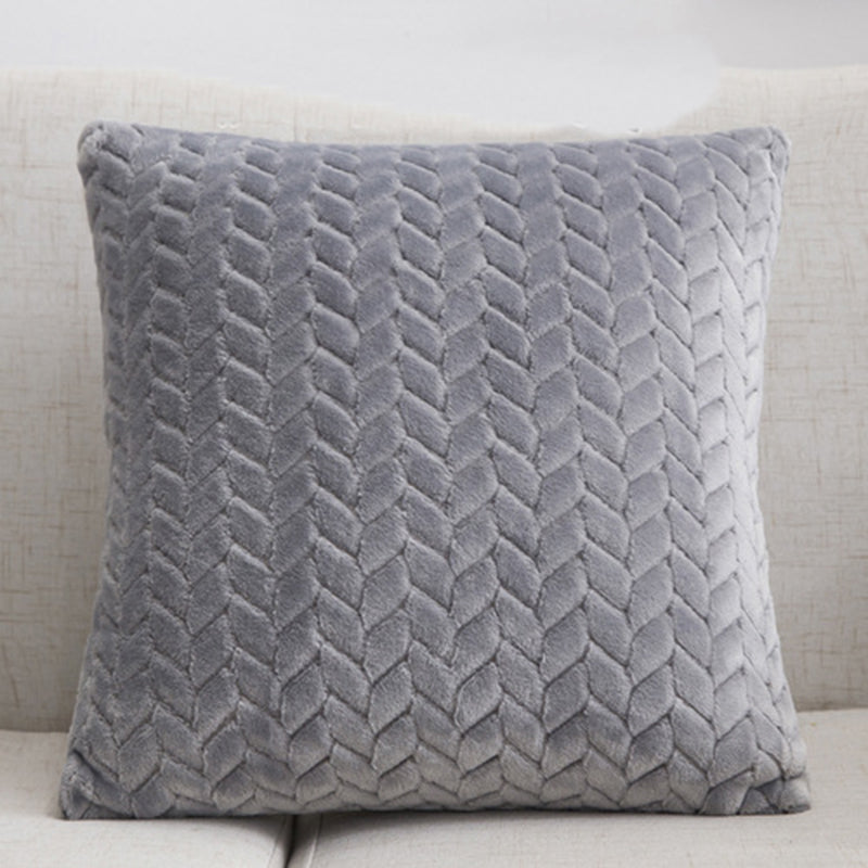 Cozy Flannel Throw Pillow Cover – Nordic Style Cushion Case for Couch & Sofa
