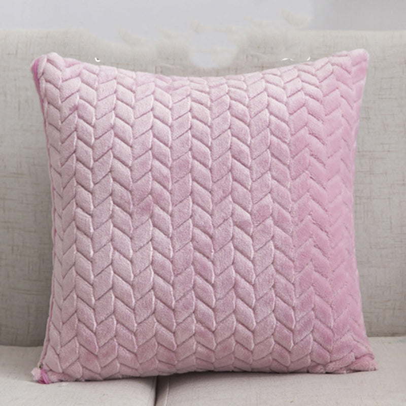 Cozy Flannel Throw Pillow Cover – Nordic Style Cushion Case for Couch & Sofa