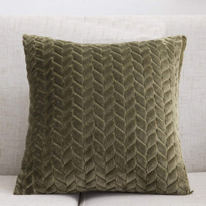 Cozy Flannel Throw Pillow Cover – Nordic Style Cushion Case for Couch & Sofa