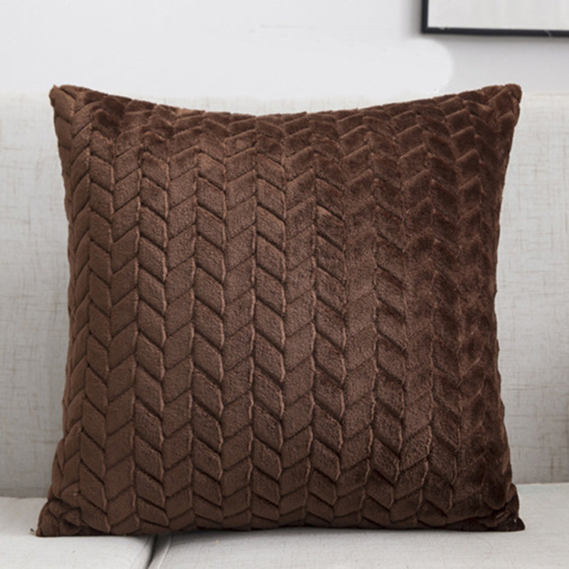 Cozy Flannel Throw Pillow Cover – Nordic Style Cushion Case for Couch & Sofa