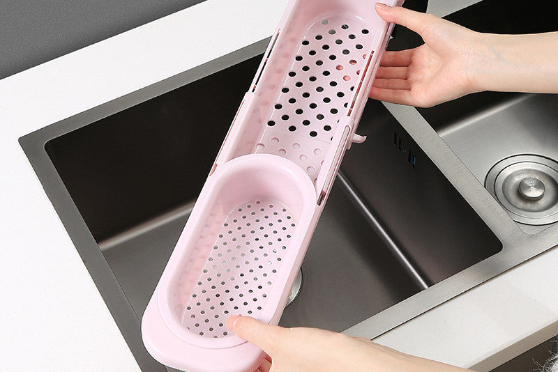 Expandable Sink Storage Basket – Adjustable Kitchen Organizer for Sponge & Soap