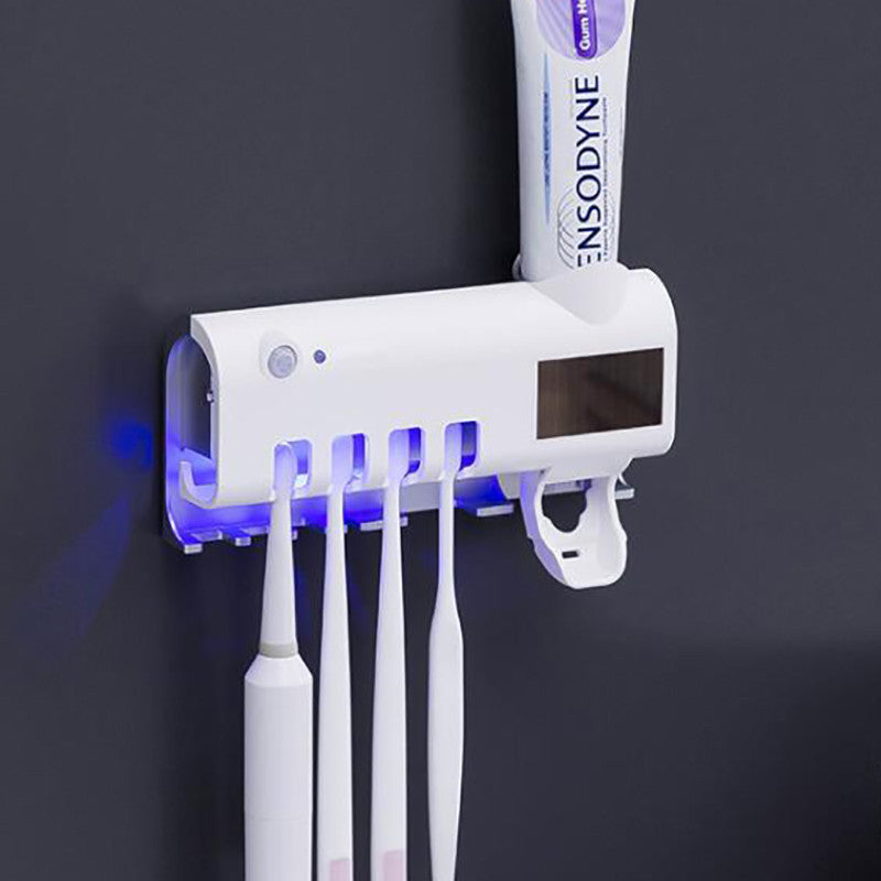 Smart UV Toothbrush Sterilizer & Holder – Automatic Toothpaste Dispenser Bathroom Organizer