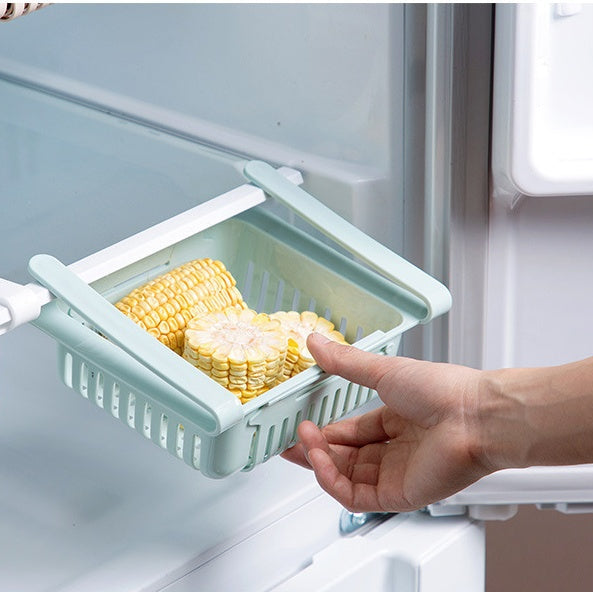 Space-Saving Fridge Storage Rack – Expandable Refrigerator Drawer Organizer Basket