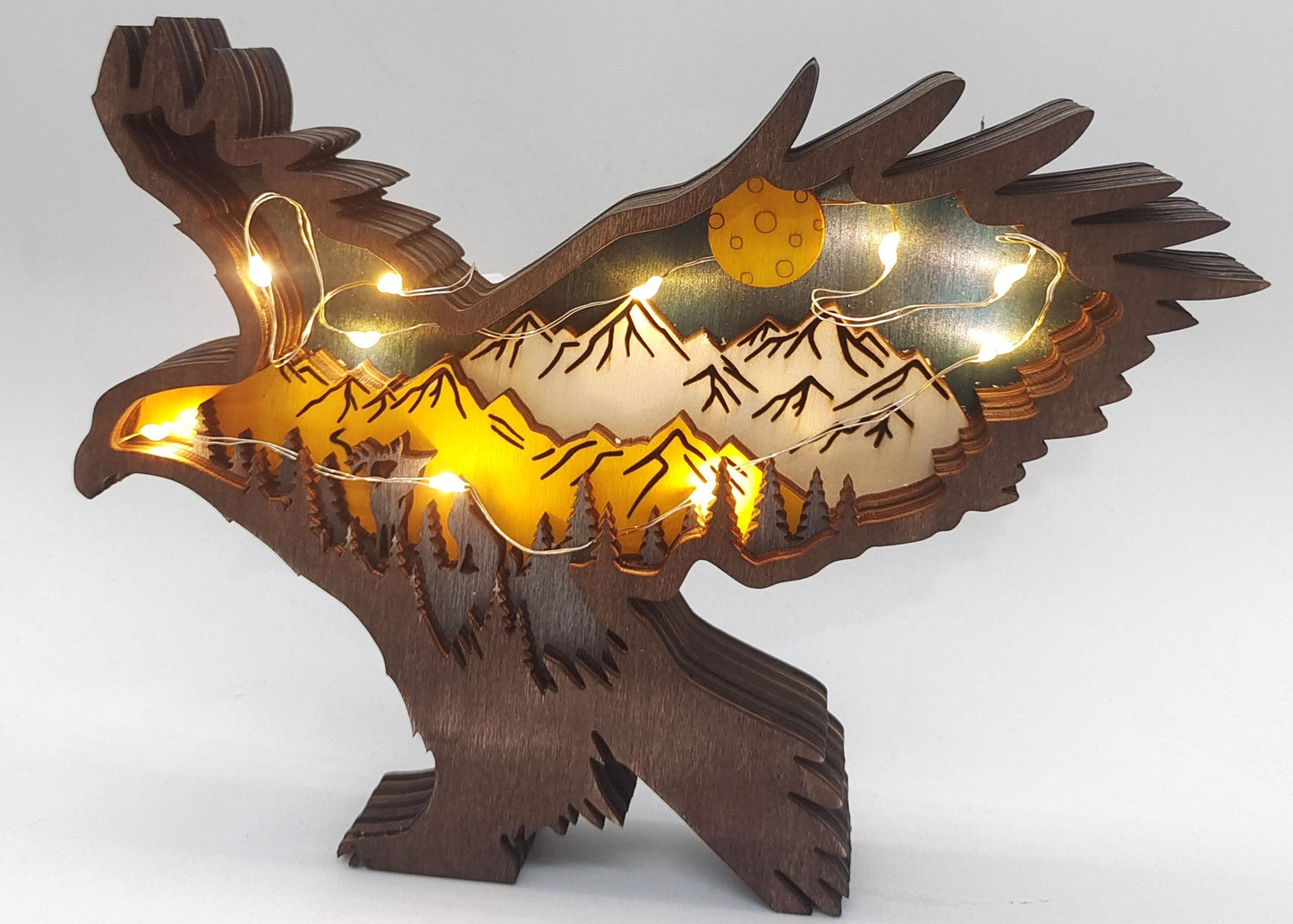 3D Wooden Animal Carving Wall Art – Rustic Cabin Decor, Handmade Christmas Gift Ornament