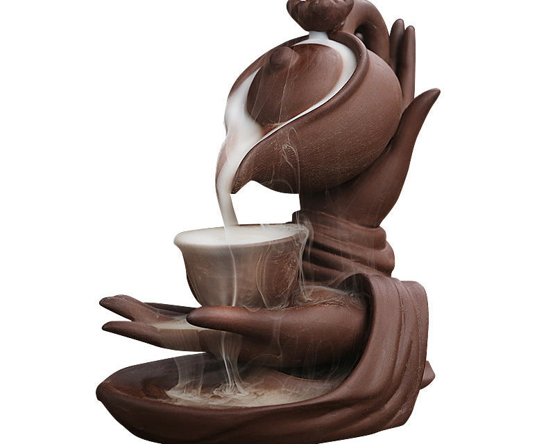 Incense Burner Fountain – Backflow Waterfall Decor for Zen Home & Office
