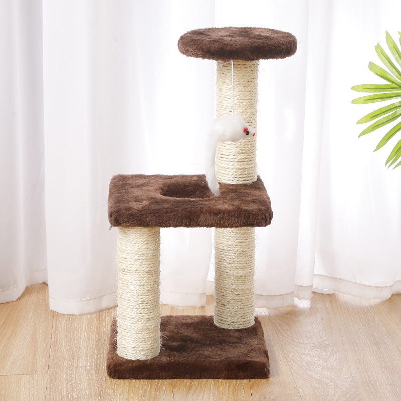 Interactive Cat Climbing Frame – Small Cat Tree with Sisal Scratching Post for Indoor Cats
