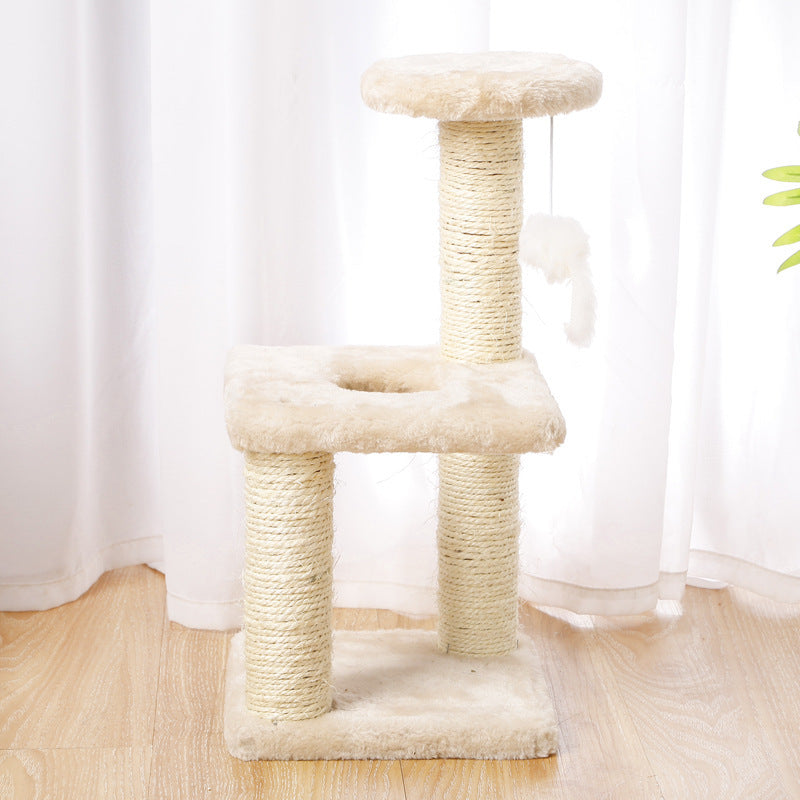 Interactive Cat Climbing Frame – Small Cat Tree with Sisal Scratching Post for Indoor Cats