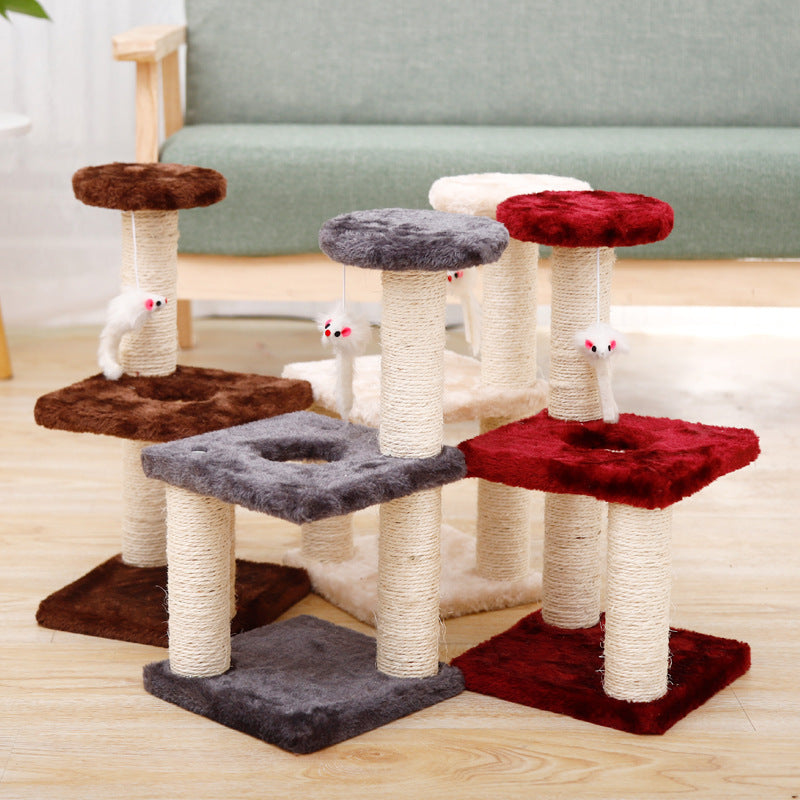 Interactive Cat Climbing Frame – Small Cat Tree with Sisal Scratching Post for Indoor Cats