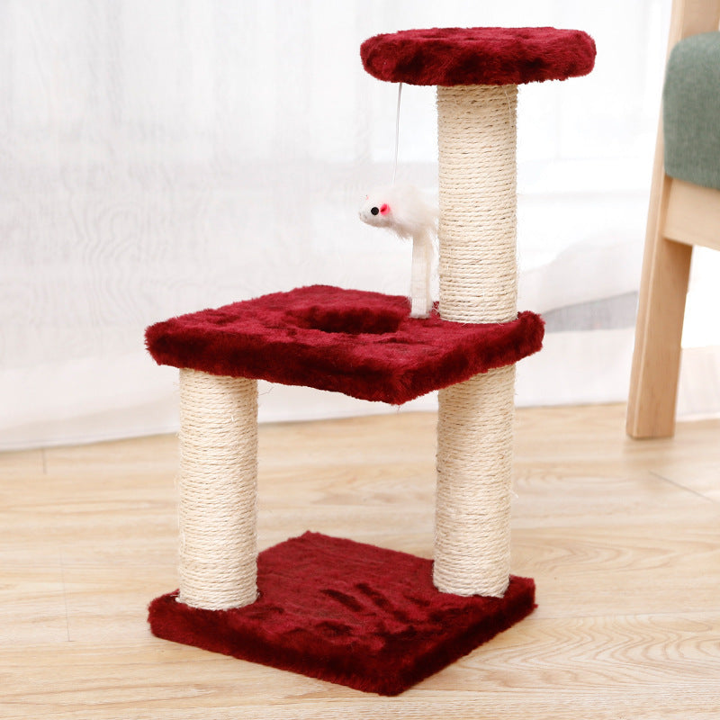 Interactive Cat Climbing Frame – Small Cat Tree with Sisal Scratching Post for Indoor Cats