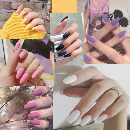 Salon Look Press On Nails – Frosted Waterproof Ballet Fake Nails Set