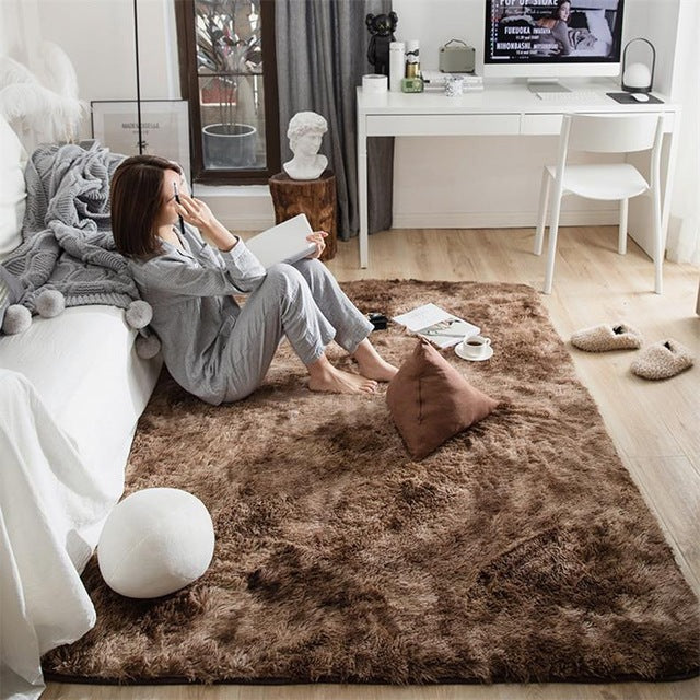Modern Plush Carpet Rug – Soft Fluffy Floor Mat for Living Room Home Aesthetic