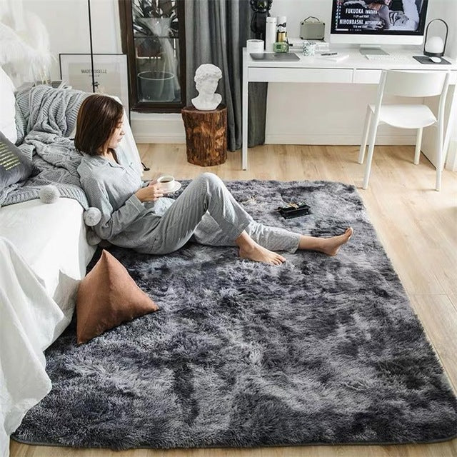 Modern Plush Carpet Rug – Soft Fluffy Floor Mat for Living Room Home Aesthetic