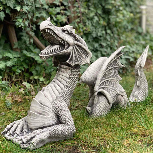 Gothic Dragon Lawn Sculpture – Large Garden Decor, Yard Statue & Ornament
